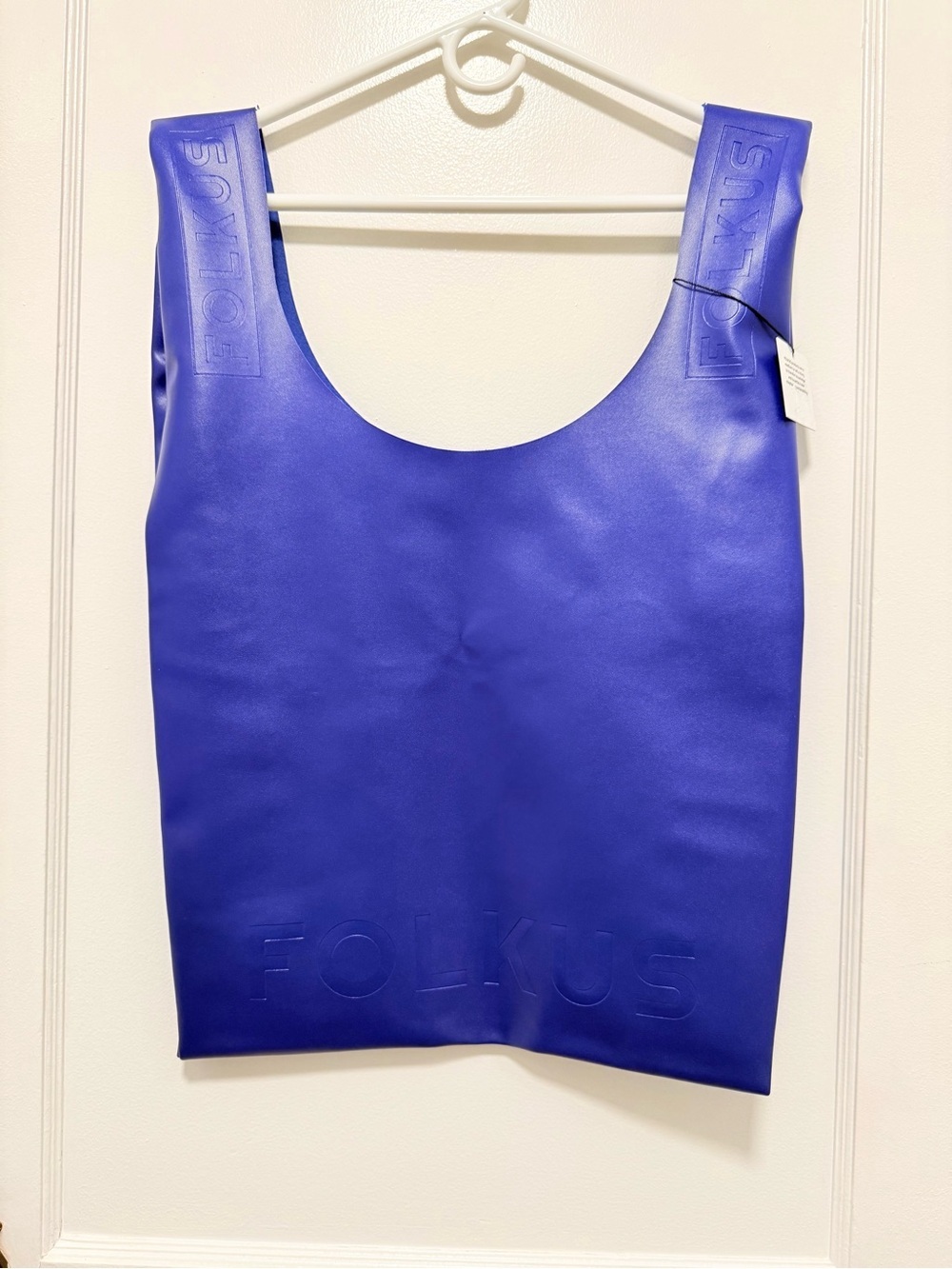 FOLKUS The Boogie Bag Royal Blue Faux Leather Tote NWT